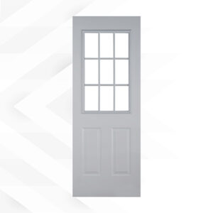 Puerta de Acero Lisa con 9 Luces