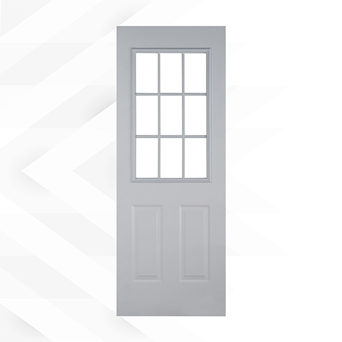 Puerta de Acero Lisa con 9 Luces