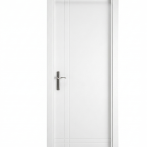 Puerta de Acero con 2 Líneas Verticales Izquierda Blanca 90cm