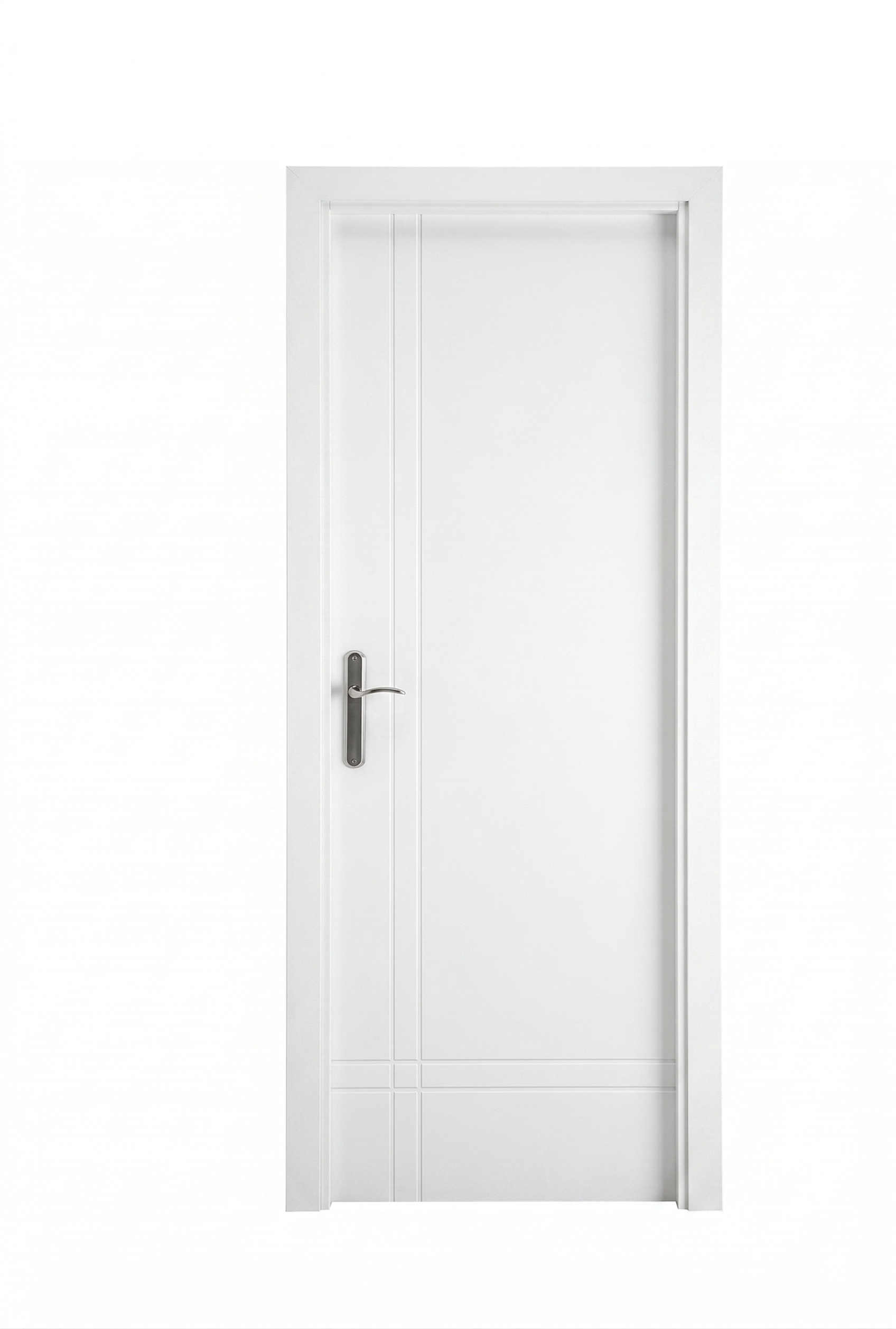 Puerta de Acero con 2 Líneas Verticales Izquierda Blanca 90cm