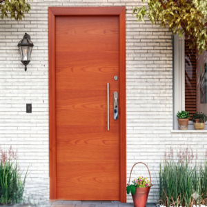 Puerta de Acero Acabado Madera 90cm