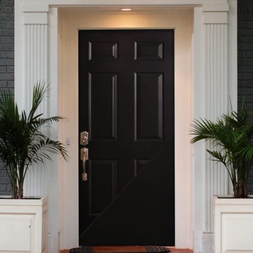 Puerta de Acero 6 Paneles Color Chocolate 90cm