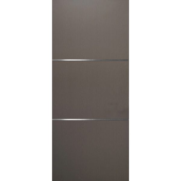 Puerta de Acero 2 Soleras Horizontales Chocolate 90cm