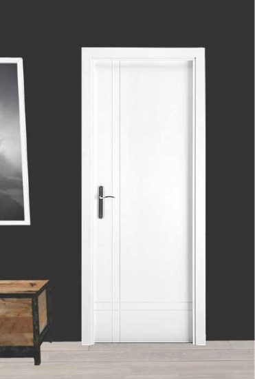 Puerta de Acero con 2 Líneas Verticales Izquierda Blanca 90cm