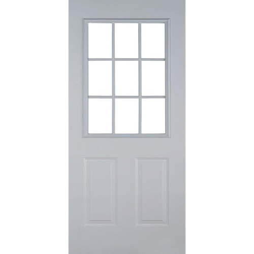 Puerta de Acero Lisa con 9 Luces