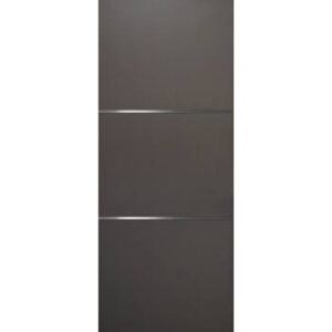 Puerta de Acero 2 Soleras Horizontales Chocolate 90cm