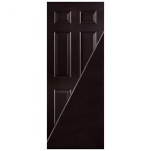Puerta de Acero 6 Paneles Color Chocolate 90cm