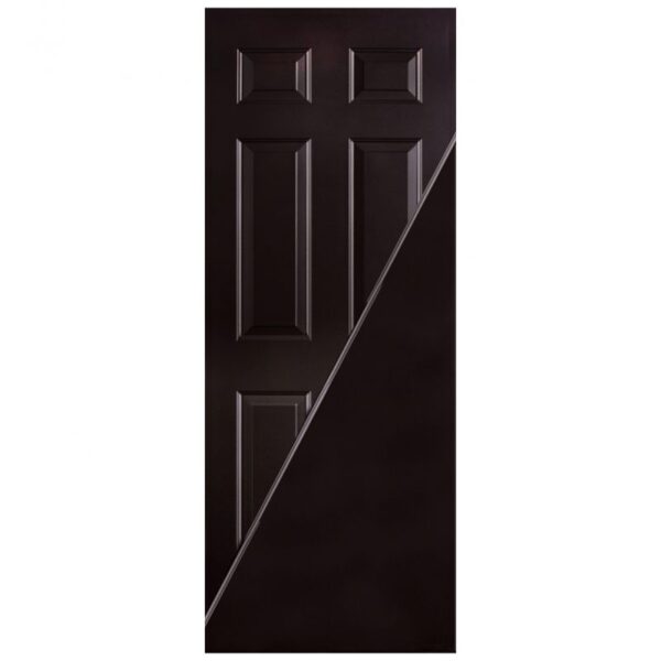 Puerta de Acero 6 Paneles Color Chocolate 90cm
