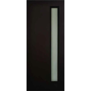 Puerta de Acero con 1 Vitral Vertical Chocolate 90cm