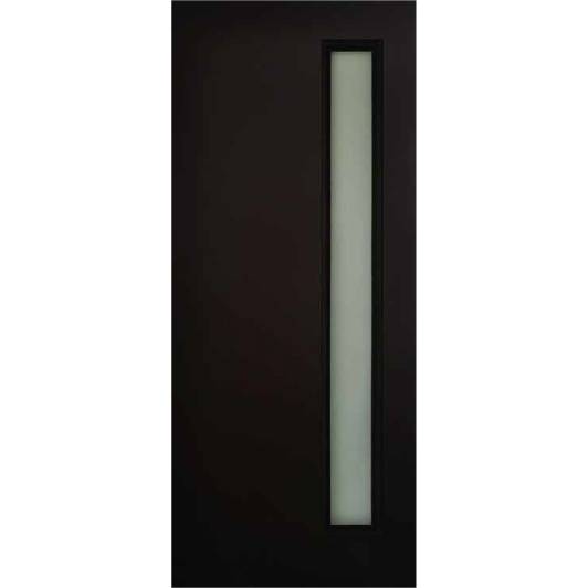 Puerta de Acero con 1 Vitral Vertical Chocolate 90cm