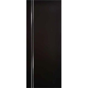 Puerta de Acero 2 Soleras de Aluminio Verticales Chocolate 90cm