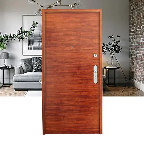 Puerta de Acero Acabado Madera 90cm